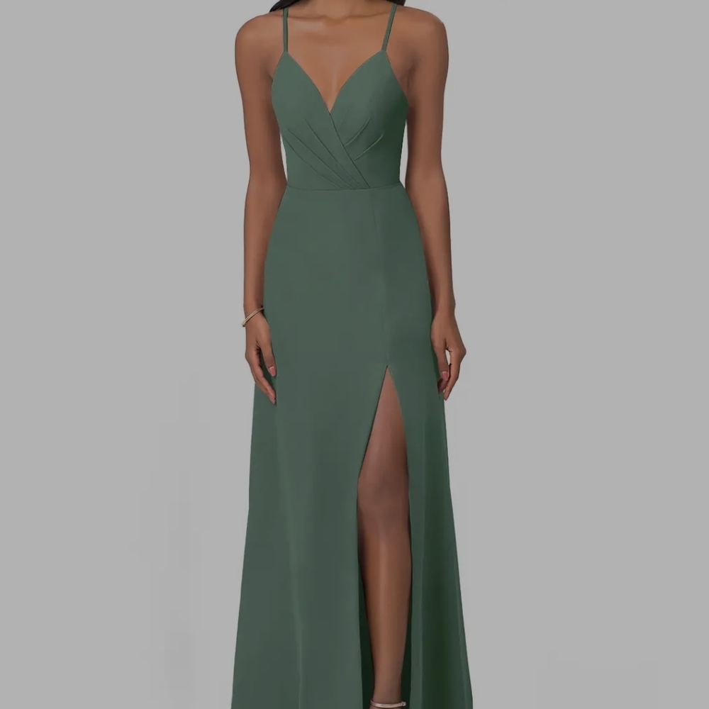 Azazie Eucalyptus Green Maxi Dress